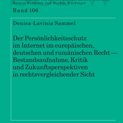 Der Persoenlichkeitsschutz im Internet im