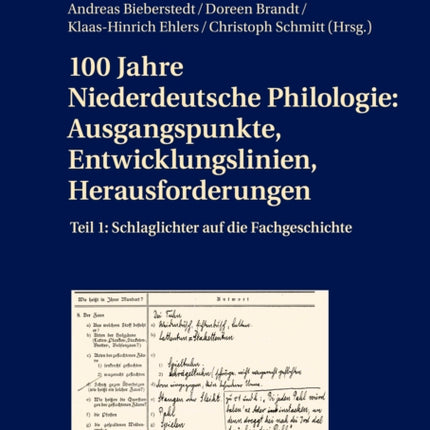 100 Jahre Niederdeutsche Philologie: