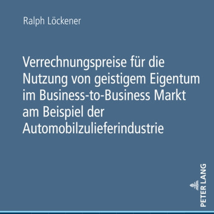 Verrechnungspreise fuer die Nutzung von geistigem