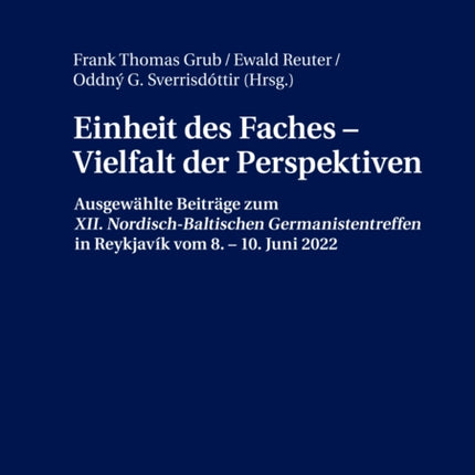 Einheit des Faches  Vielfalt der Perspektiven