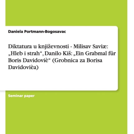 Diktatura u knjievnosti  Milisav Savi Hleb i