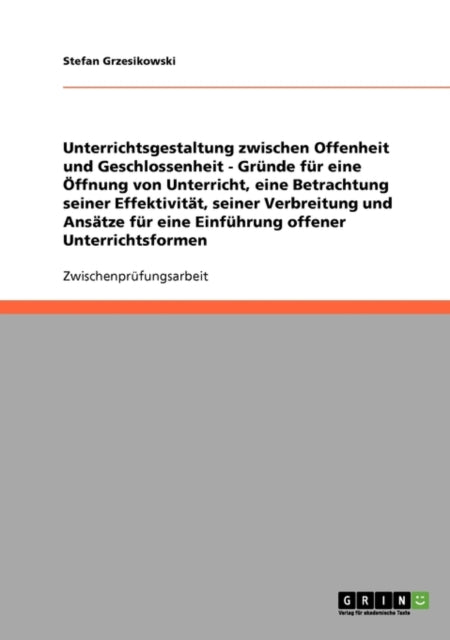 Unterrichtsgestaltung Zwischen Offenheit Und Geschlossenheit