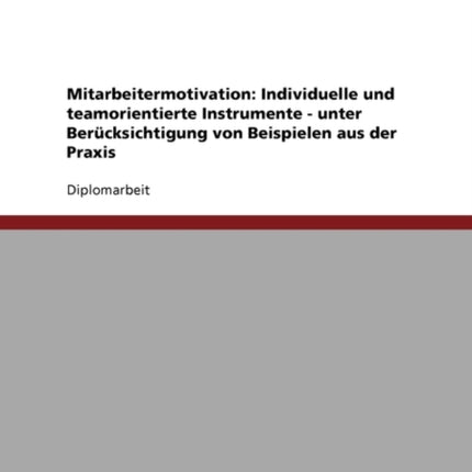 Mitarbeitermotivation: Individuelle Und Teamorientierte Instrumente Und Beispiele Aus Der Praxis