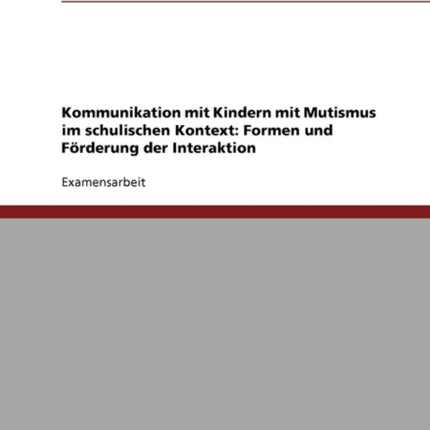 Kommunikationsstorung Mutismus