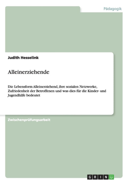 Alleinerziehende Die Lebensform Alleinerziehend ihre sozialen Netzwerke Zufriedenheit der Betroffenen und was dies fr die Kinder und Jugendhilfe bedeutet