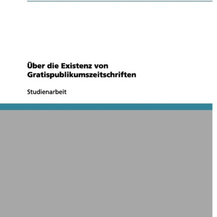 ber die Existenz von Gratispublikumszeitschriften