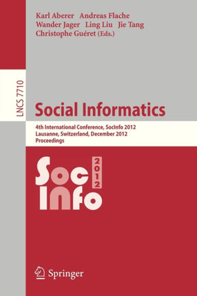 Social Informatics: 4th International Conference,