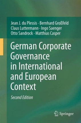 German Corporate Governance in International and European Context