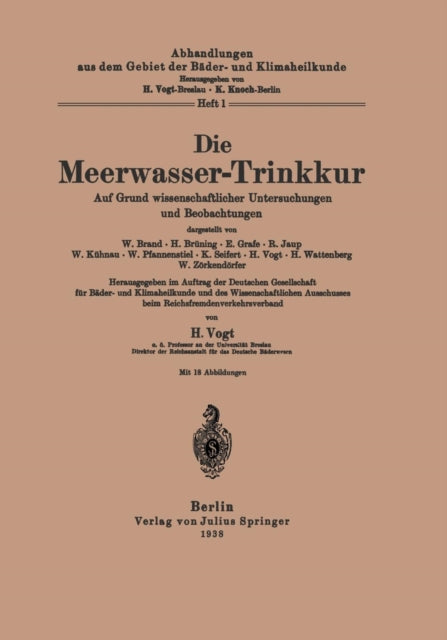 Die Meerwasser-Trinkkur: Auf Grund wissenschaftlicher Untersuchungen und Beobachtungen