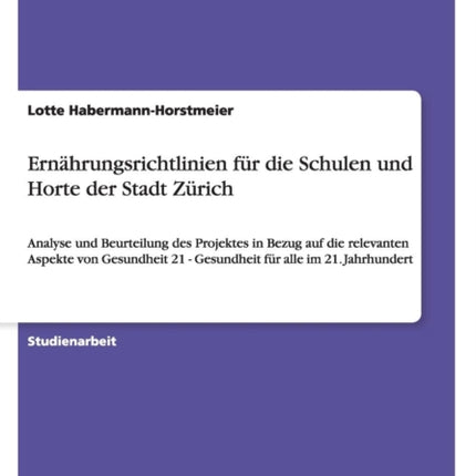 Ernhrungsrichtlinien fr die Schulen und Horte der