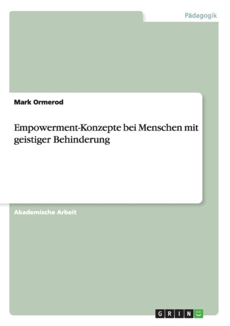 EmpowermentKonzepte bei Menschen mit geistiger Behinderung