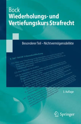 Wiederholungs- und Vertiefungskurs Strafrecht: Besonderer Teil - Nichtvermögensdelikte