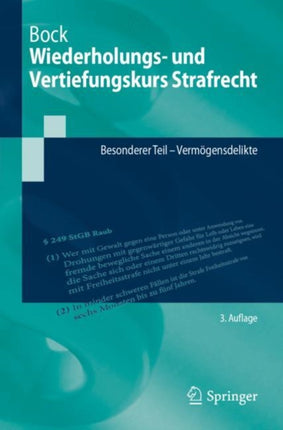 Wiederholungs- und Vertiefungskurs Strafrecht: Besonderer Teil - Vermögensdelikte