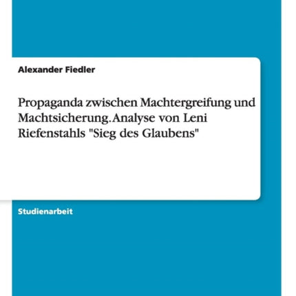 Propaganda zwischen Machtergreifung und