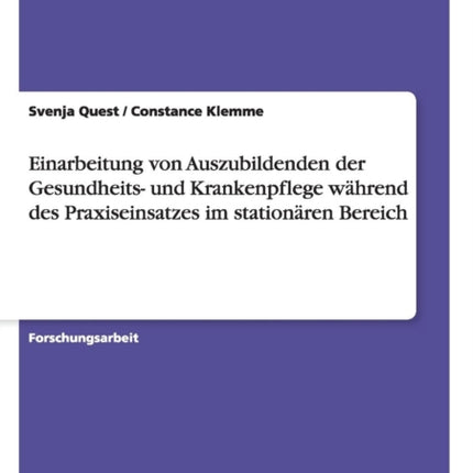 Einarbeitung von Auszubildenden der Gesundheits