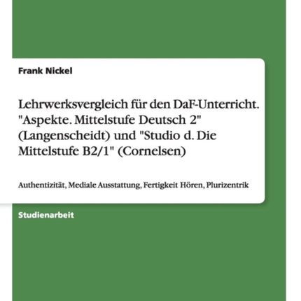 Lehrwerksvergleich fr den DaFUnterricht Aspekte