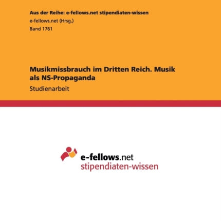 Musikmissbrauch im Dritten Reich Musik als