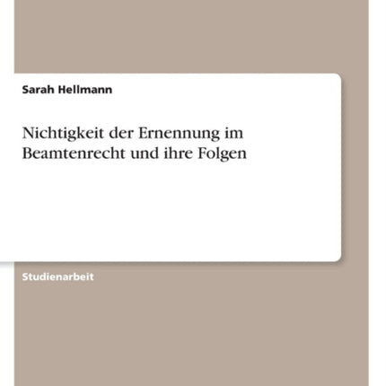 Nichtigkeit der Ernennung im Beamtenrecht und