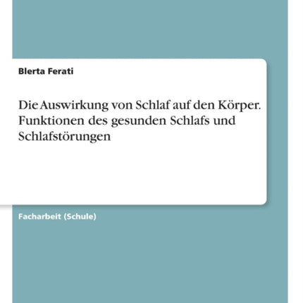 Die Auswirkung von Schlaf auf den Körper.