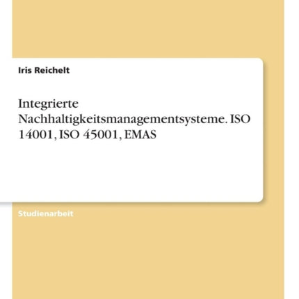 Integrierte Nachhaltigkeitsmanagementsysteme ISO