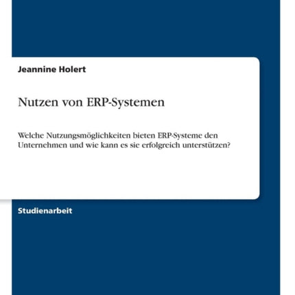Nutzen von ERPSystemen Welche