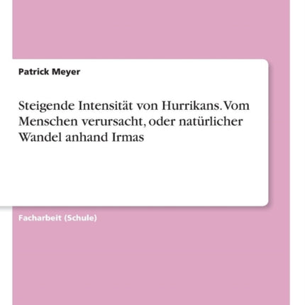 Steigende Intensitt von Hurrikans Vom Menschen