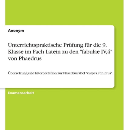 Unterrichtspraktische Prfung fr die 9 Klasse im
