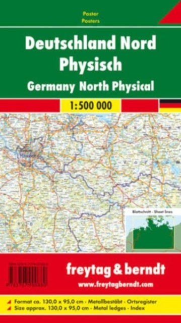 Germany North Map Provided with Metal Ledges/Tube 1:500 000