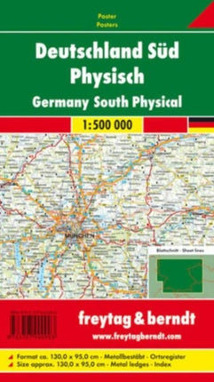 Germany South Map Provided with Metal Ledges/Tube 1:500 000