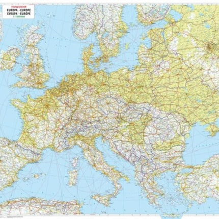 Europe Map Provided with Metal Ledges/Tube 1:3 500 000