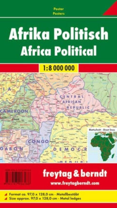 Africa Map Provided with Metal Ledges/Tube 1:8