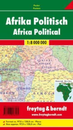 Africa Map Flat in a Tube 1:8 000 000