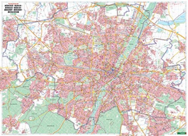 Munich Map Provided with Metal Ledges/Tube 1:22 500