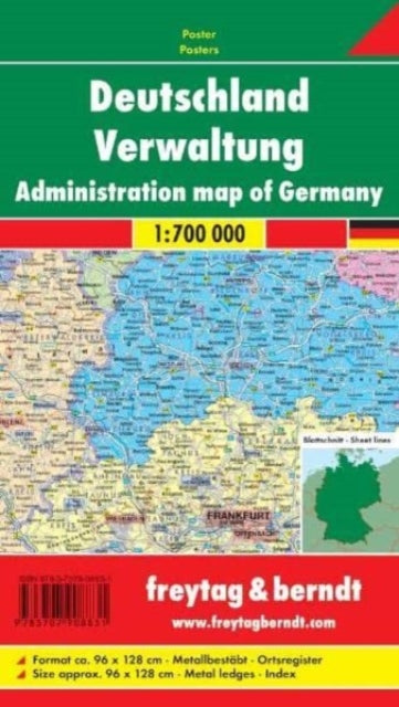 Administration Map Provided with Metal Ledges/Tube 1:700 000