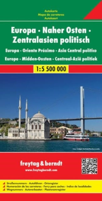 Europe - Middle East - Central Asia Political Road Map 1:5 500 000