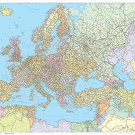 Europe - Middle East - Central Asia Map Provided with Metal Ledges/Tube 1:5 500 000