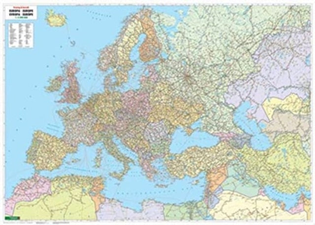 Europe - Middle East - Central Asia Map Provided with Metal Ledges/Tube 1:5 500 000