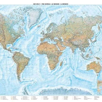 World Map Flat in a Tube 1:35 000 000