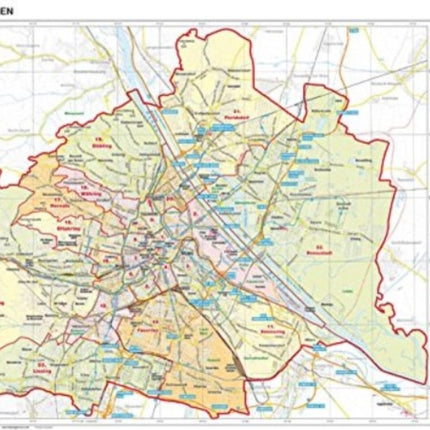 Vienna Political Map Unfolded 1:85.000