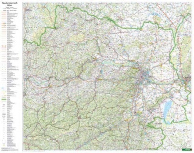 Lower Austria - Vienna Map Flat in a Tube 1:200.000