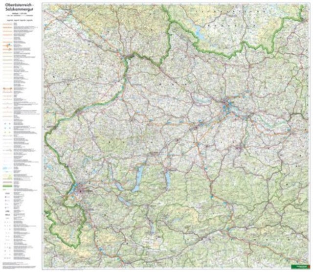 Upper Austria Map Flat in a Tube 1200.000