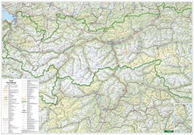 Tyrol - Vorarlberg Map Flat in a Tube 1:200.000