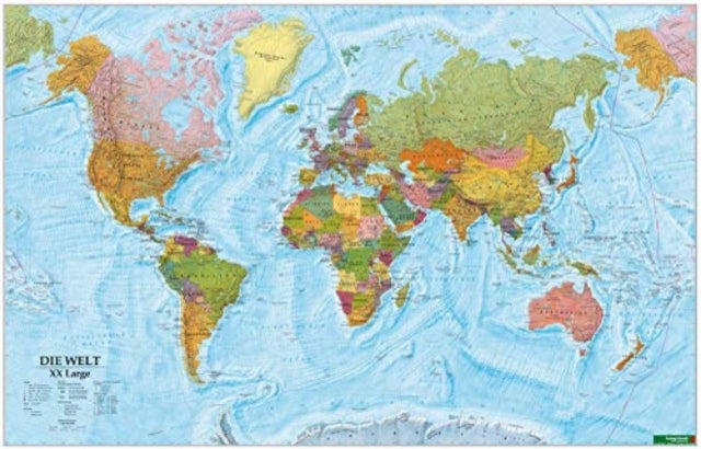 The World Xxl Map Poster, Flat in a Tube, Xxlarge 1:20 000 000