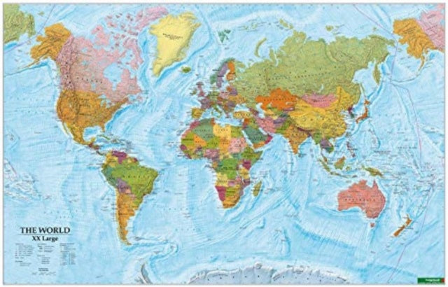 The World Xxl Map Poster, Flat in a Tube, Xxlarge 1:20 000 000