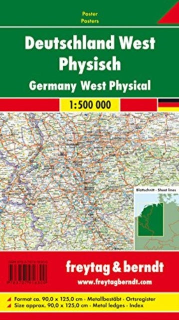 Germany West Map Provided with Metal Ledges/Tube 1:500 000