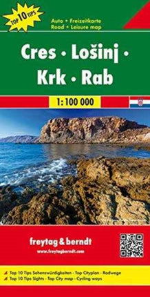 Cres - Lo Inj - Krk - Rab  Road Map 1:100 000