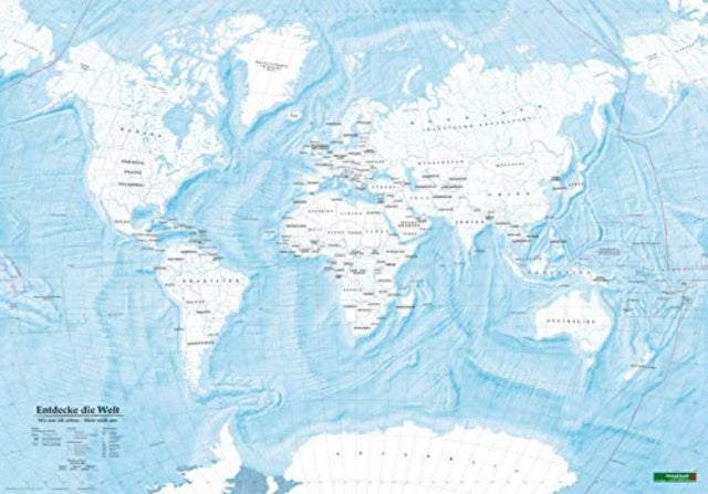 World/Welt Map Flat in a Tube Printed Doubleside 1:40 000 000