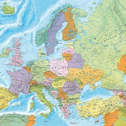 Europe - English Map Provided with Metal Ledges/Tube 1:6 000 000