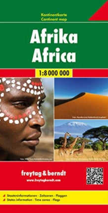 Africa Map, Pleated Physical/Political 1:8 000 000