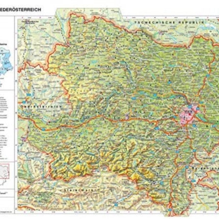 Desk pad DUO, school map of Lower Austria 1:450,000